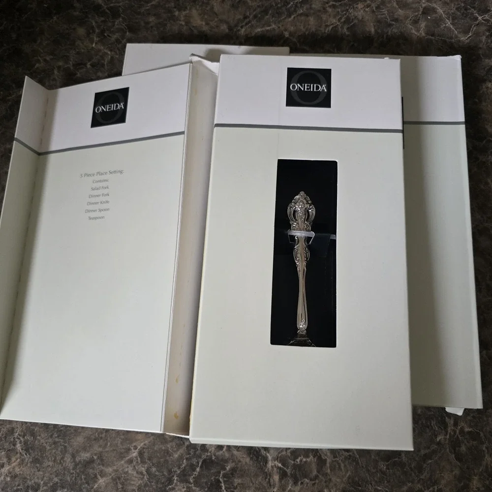 3 ONEIDA CUBE Stainless MICHELANGELO Flatware - NEW IN BOX 5 PC PLACE SETTING